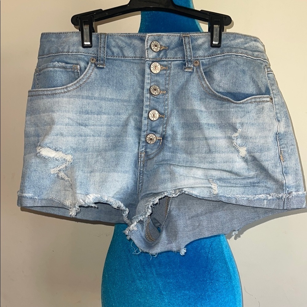 Rewash Light Blue Distressed Denim Shorts